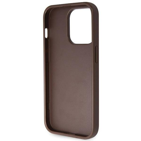 Original Handyhülle IPHONE 14 PRO Guess Hardcase Crossbody 4G Metal Logo (GUHCP14LP4TDSCPW) braun