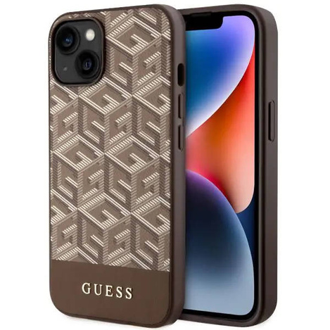 Guess GUHMP14MHGCFSEW iPhone 14 Plus 6,7" braun/braune Hartschale GCube Stripes MagSafe