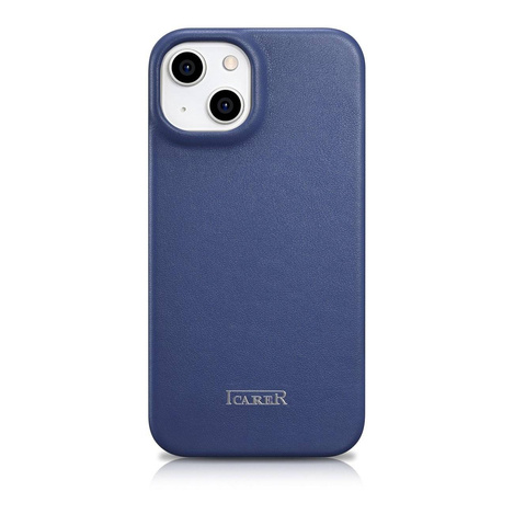 iCarer CE Premium Leather Folio Case for iPhone 14 Plus Flip Magnetic MagSafe Blue (WMI14220715-BU)
