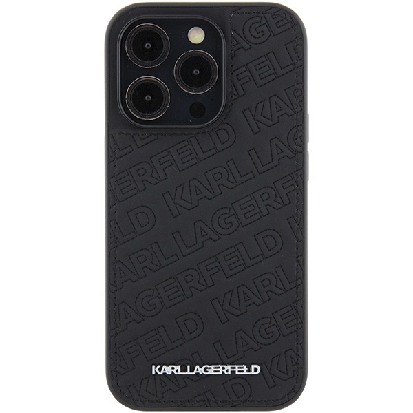 Karl Lagerfeld Quilted K Pattern case for iPhone 15 Pro - black