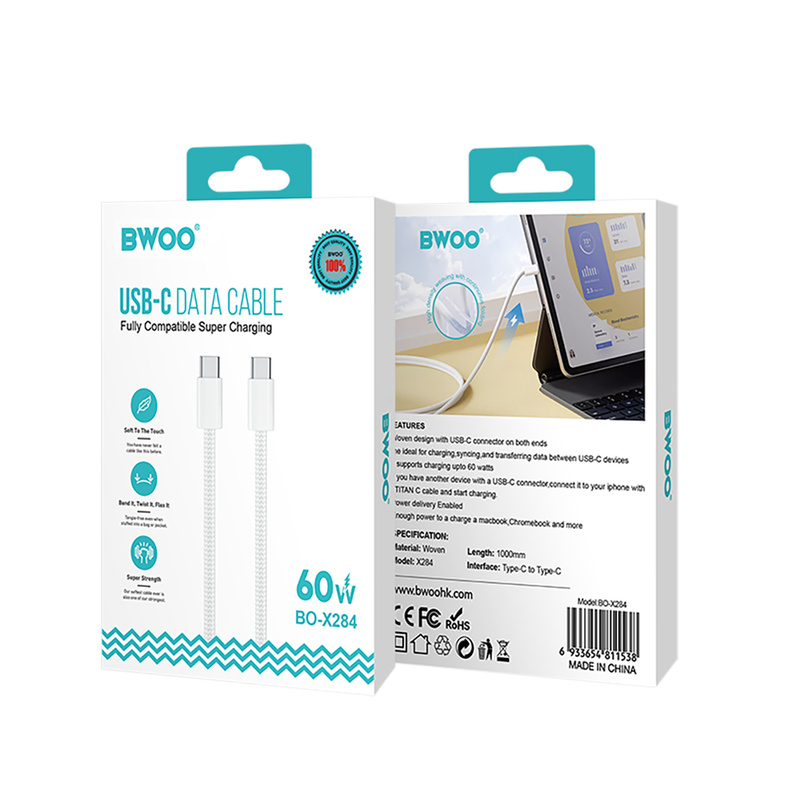 BWOO kabel BO-X284 60W USB-C do USB-C do iPhone 15 series