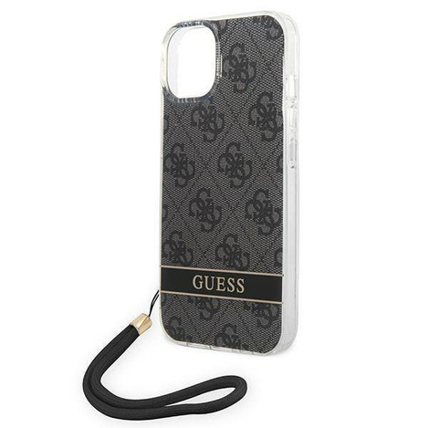 Original Handyhülle IPHONE 14 PLUS Guess Hardcase 4G Print Strap (GUOHCP14MH4STK) schwarz