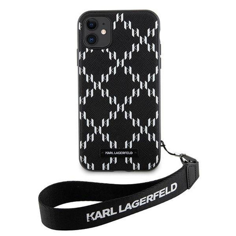 Karl Lagerfeld KLHCN61SAKLMBSK iPhone 11 / Xr 6,1&quot; schwarz/schwarzes Hardcase Monogram Losange Saffiano