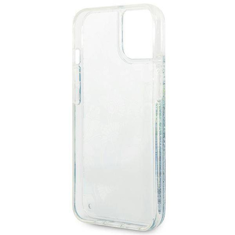 Case IPHONE 14 PLUS Guess Hardcase Flower Liquid Glitter green