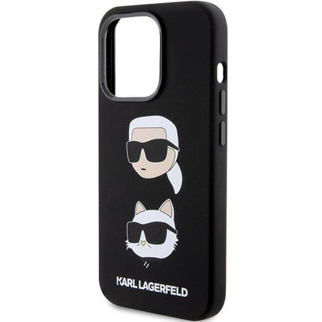 Karl Lagerfeld Silicone Karl&Choupette Head case for iPhone 15 Pro - black