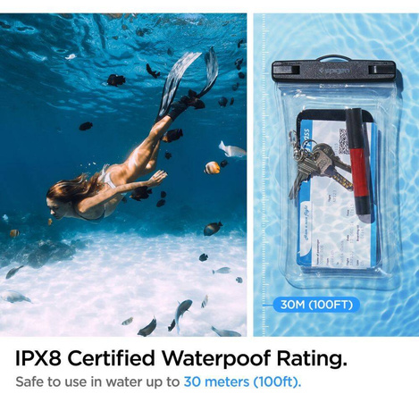 Spigen A610 UNIVERSELLES WASSERDICHTES SCHWIMMERGEHÄUSE KRISTALLKLAR