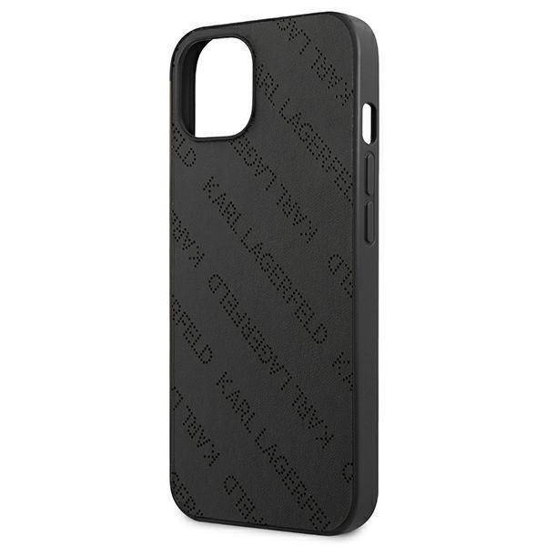 Original Handyhülle IPHONE 13 MINI Karl Lagerfeld Hardcase Perforated Allover (KLHCP13SPTLK) schwarz