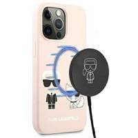 Karl Lagerfeld KLHMP13LSSKCI iPhone 13 Pro / 13 6,1" Hardcase hellrosa / hellrosa Silikon Ikonik Karl & Choupette Magsafe