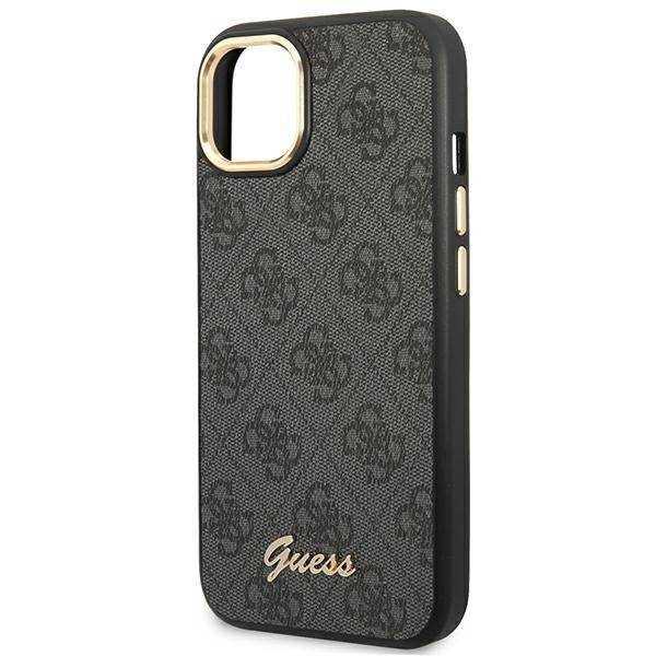 Oryginalne Etui IPHONE 14 PLUS Guess Hard Case 4G Vintage Gold Logo (GUHCP14MHG4SHK) czarne