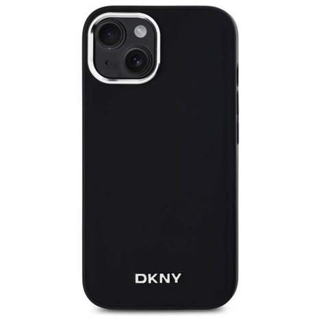Original Handyhülle IPHONE 15 PLUS DKNY Hardcase Plain Logo MagSafe (DKHMP15MPSCMCLK) schwarz