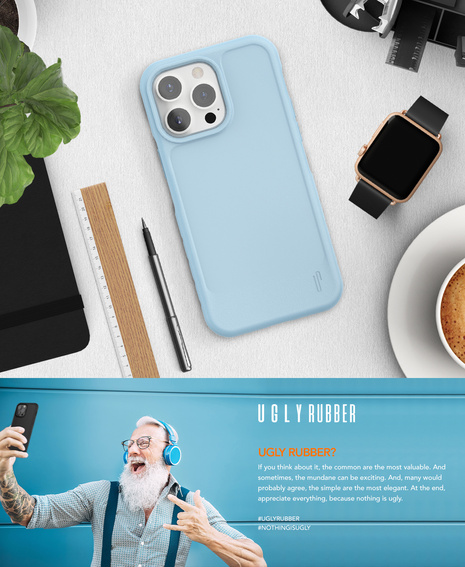 Ugly Rubber nakładka L do iPhone 15 Plus 6,7" czarna