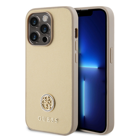 Guess GUHCP15LPS4DGPD iPhone 15 Pro 6.1&quot; gold/gold hardcase Strass Metal Logo