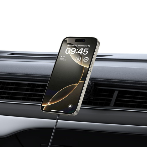 TECH-PROTECT MM15W-V5 MAGNETIC MAGSAFE DASHBOARD & VENT CAR MOUNT WIRELESS CHARGER 15W BLACK/BLACK