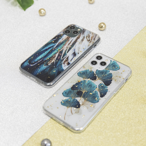 Nakładka Gold Glam do iPhone 15 Pro 6,1&quot; listki