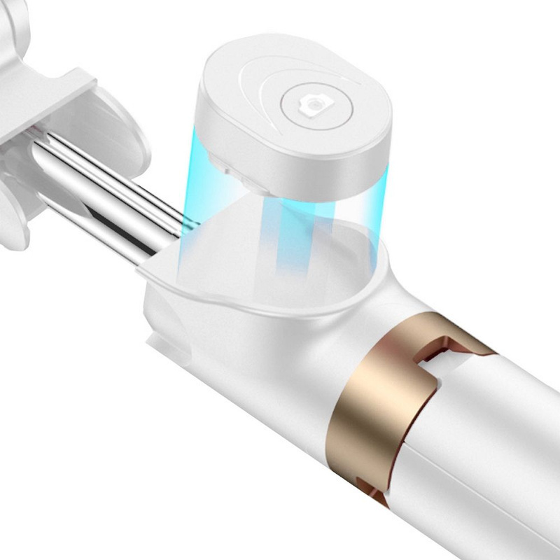 Zestaw / uchwyt selfie z pilotem na bluetooth tripod LED  SSTR-20 biały