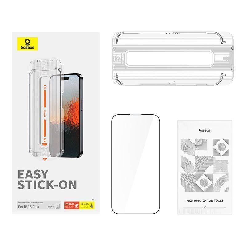 Gehärtetes Glas 5D APPLE IPHONE 15 PLUS Baseus Sapphire Glass schwarz