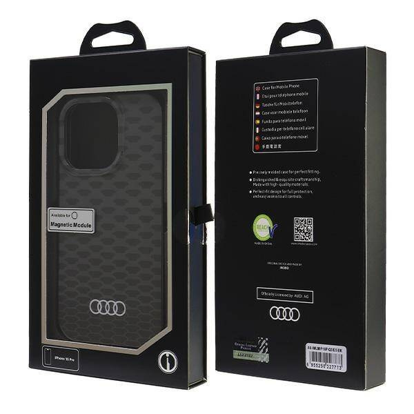 Audi nakładka IML Stitching Pattern MagSafe do iPhone 16 Pro 6.3" czarna