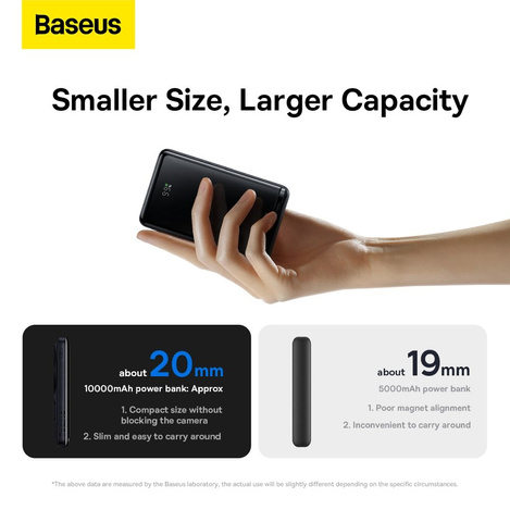 Baseus Magnetic Bracket powerbank z bezprzewodowym ładowaniem MagSafe 10000mAh 20W Overseas Edition niebieski (PPCX000203) + kabel USB Typ C Baseus Xiaobai Series 60W 0,5m