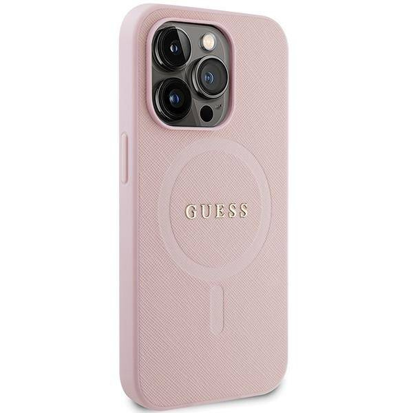 Guess GUHMP13LPSAHMCP case for iPhone 13 Pro / 13 - pink Saffiano MagSafe