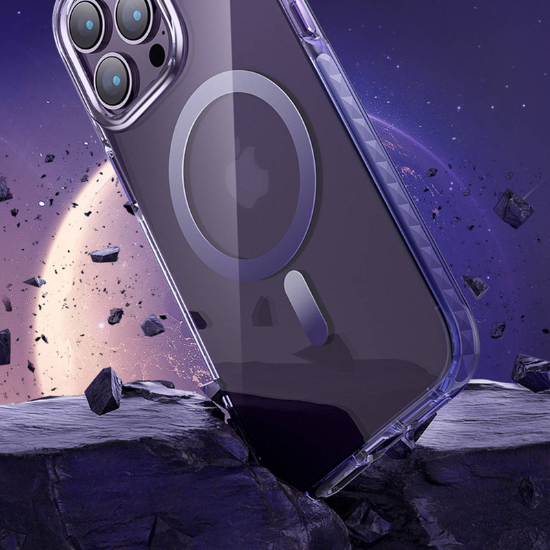 Kingxbar PQY Ice Crystal Series Magnethülle für iPhone 14 MagSafe grau