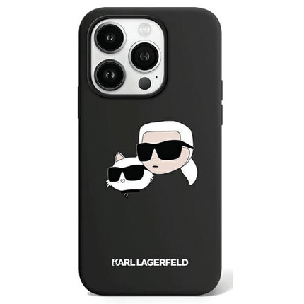 Oryginalne Etui KARL LAGERFELD Silicone Karl & Choupette MagSafe KLHMP15LSKCHPPLK do Iphone 15 Pro Czarny