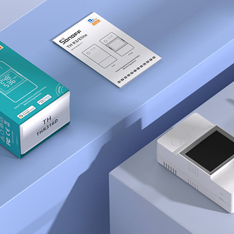 Sonoff TH Elite Wi-Fi Relais mit Feuchtigkeits- und Temperaturmessfunktion 20A RJ9 4P4C weiß (THR320D)