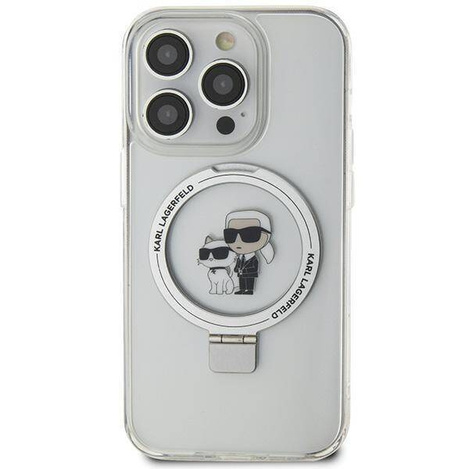 Karl Lagerfeld KLHMN61HMRSKCH iPhone 11 / Xr 6,1" weiß/weiß Hardcase Ringständer Karl&Choupette MagSafe