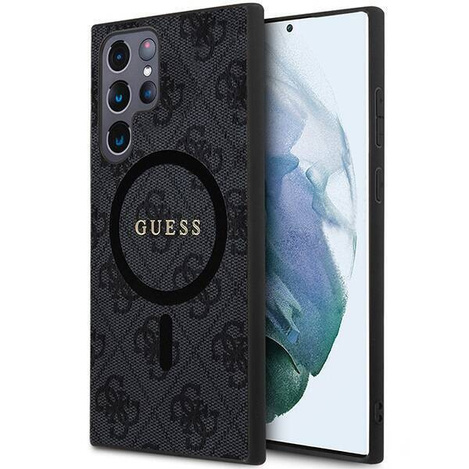 Oryginalne Etui GUESS Hardcase GUHMS24LG4GFRK do Samsung S24 Ultra (Kompatybilny z Magsafe / 4G Ring classic logo / czarny)