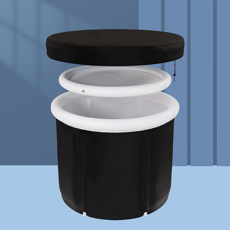 Składana przenośna dmuchana wanna balia do kąpieli 75 x 80 cm czarna