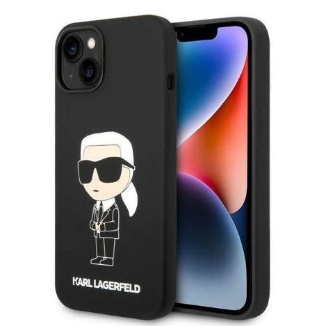 Karl Lagerfeld nakładka do iPhone 14 Plus 6,7" KLHMP14MSNIKBCK czarna hard case Magsafe Silicone NFT Ikonik