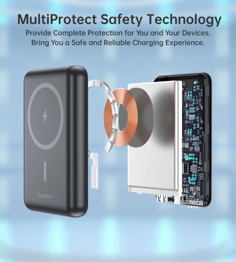 Choetech B663 wireless MagSafe 10000mAh powerbank - black