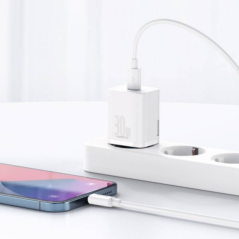 Baseus Super Si 1C fast wall charger USB Type C 30 W Power Delivery Quick Charge white (CCSUP-J02)