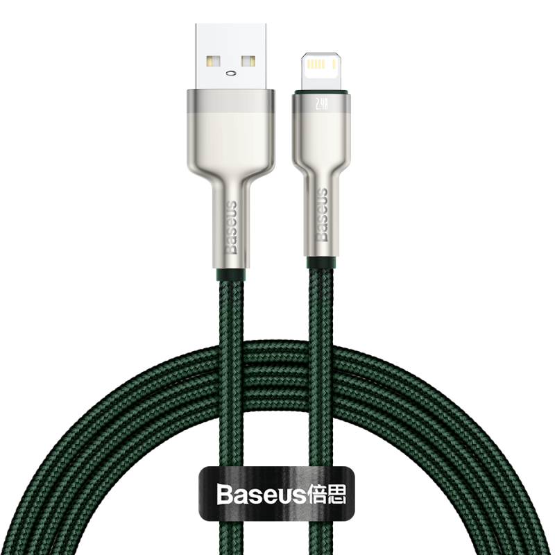 Baseus Cafule Series Metal Data Cable USB to IP 2.4A 1m Green