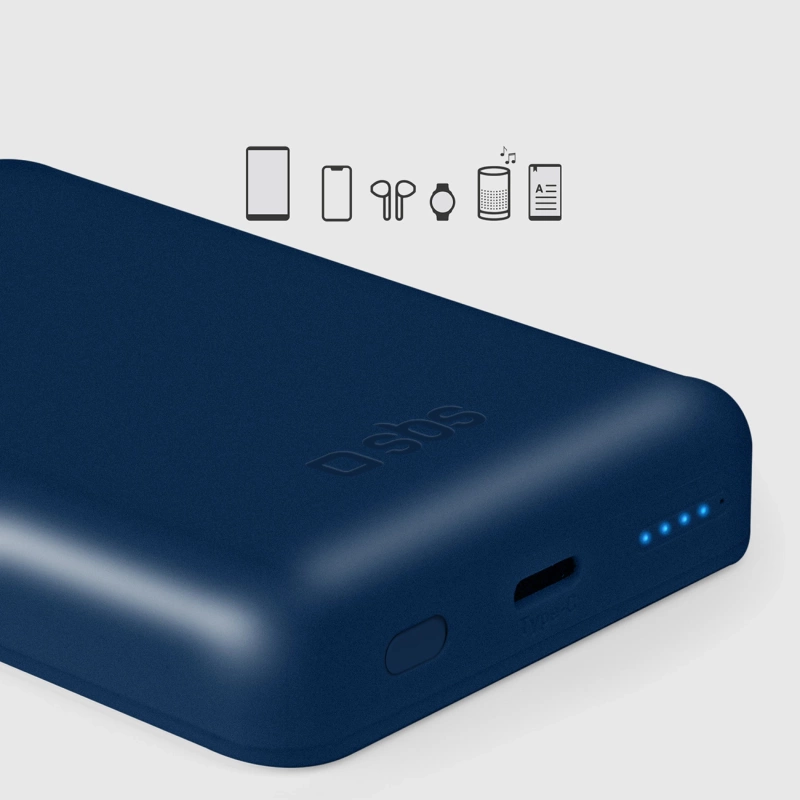 Powerbank SBS TEBB5000MAG1CB 5000 mAh kompatybilny z MagSafe - niebieski