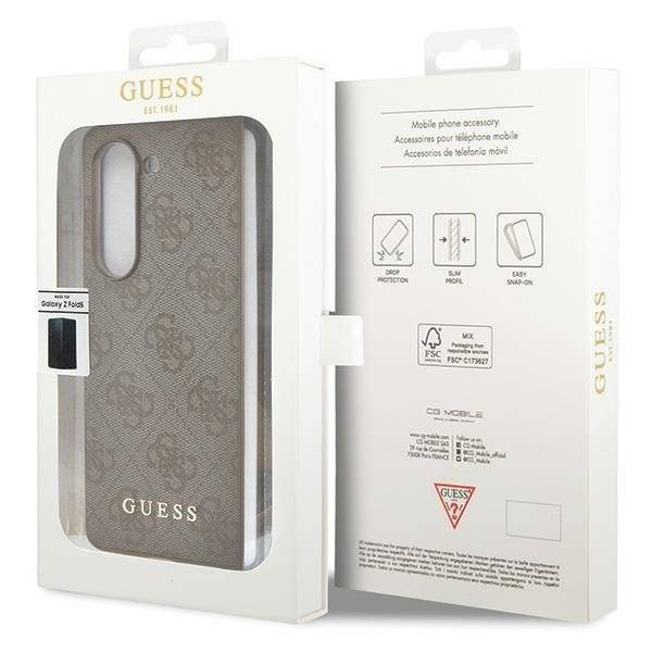 Original Handyhülle SAMSUNG GALAXY Z FOLD 5 Guess Hardcase 4G Charms Collection (GUHCZFD5GF4GBR) braun