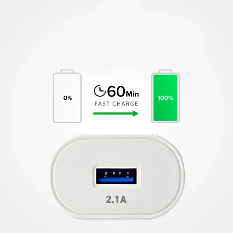 SBS TETR1USB2AWFAST 10W USB-A Netzladegerät – Weiß