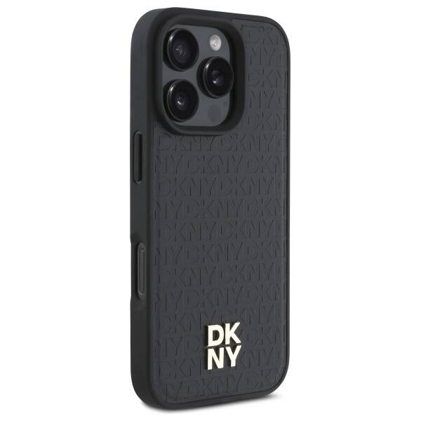 Original Case IPHONE 16 PRO MAX DKNY Repeat Pattern Stack Logo (DKHMP16XPSHRPSK) black