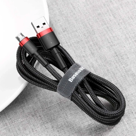 Baseus Cafule Cable - Dwustronny kabel połączeniowy micro USB na USB QC 3.0, 1.5 A, 2 m (czerwony/czarny)