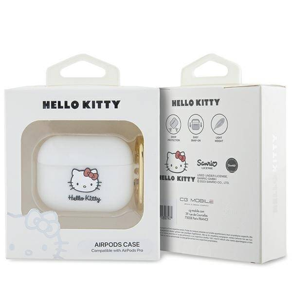 Hello Kitty Silikon 3D Kitty Head Hülle für AirPods Pro – weiß