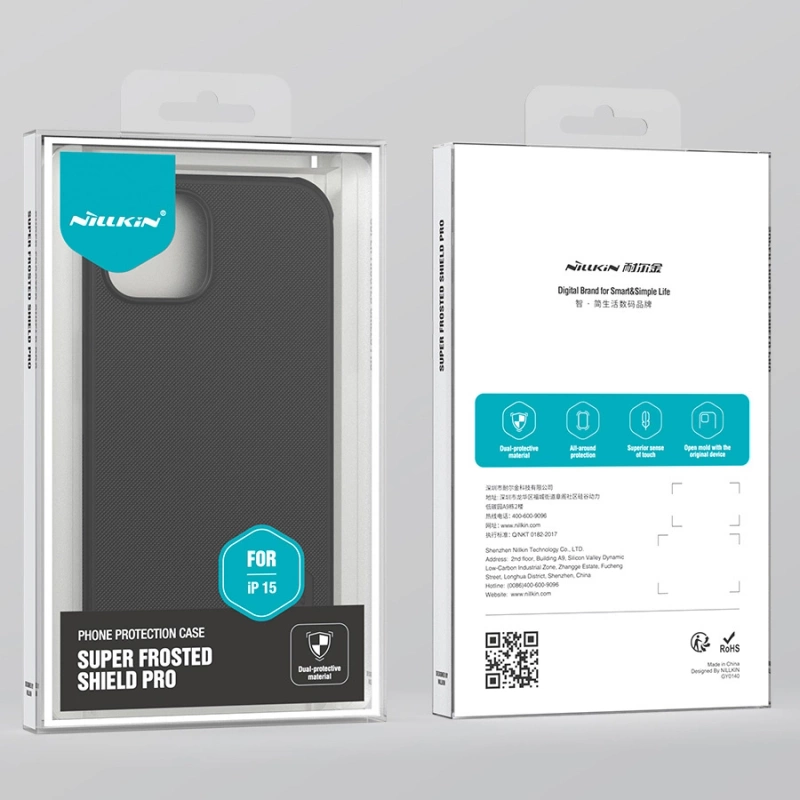 Nillkin Super Frosted Shield Pro verstärkte Hülle für iPhone 15 Pro – blau