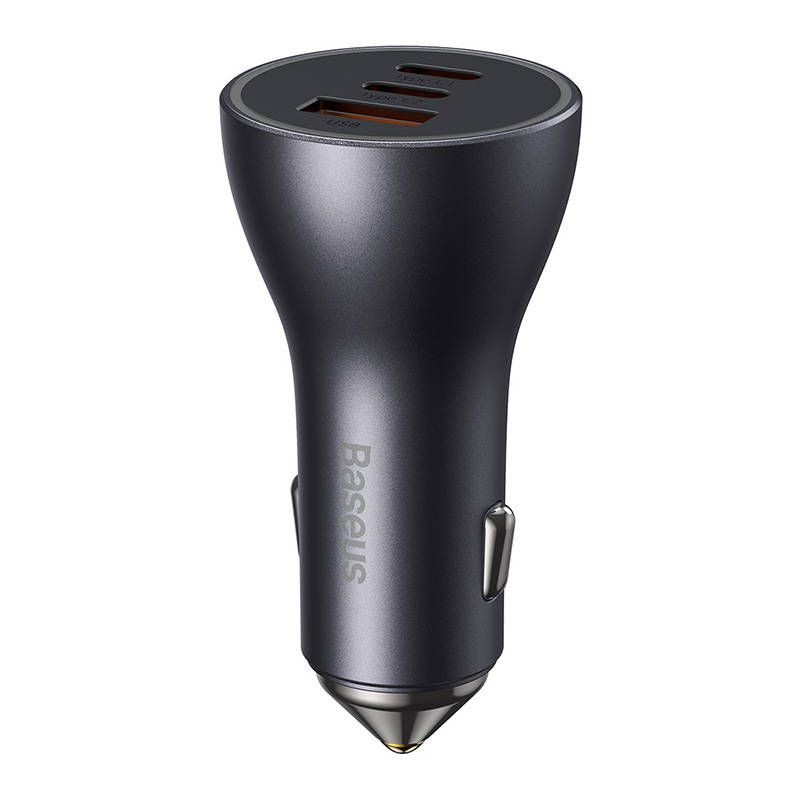 Baseus Golden Contactor Pro USB-A car charger + 2x USB-C 65W dark gray (CGJP010013)