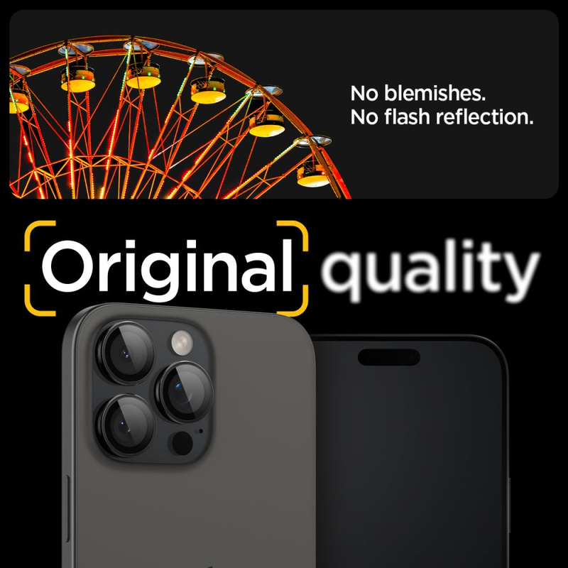 Spigen OPTIK.TR &quot;EZ FIT&quot; CAMERA PROTECTOR 2-PACK IPHONE 14 PRO / 14 PRO MAX BLACK COVER