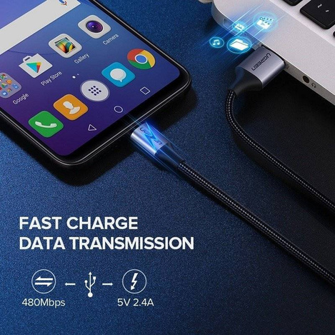 Kabel micro USB UGREEN QC 3.0 2.4A 1m (biały)