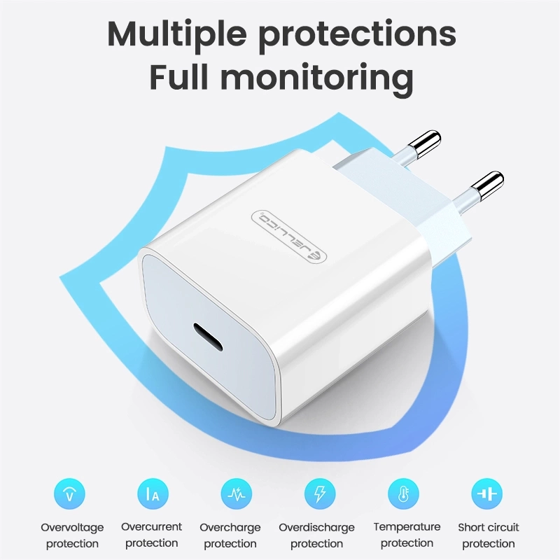 JELLICO Netz-Ladegerät AK180 PD 20W 1xUSB-C + Kabel USB-C - USB-C weiss