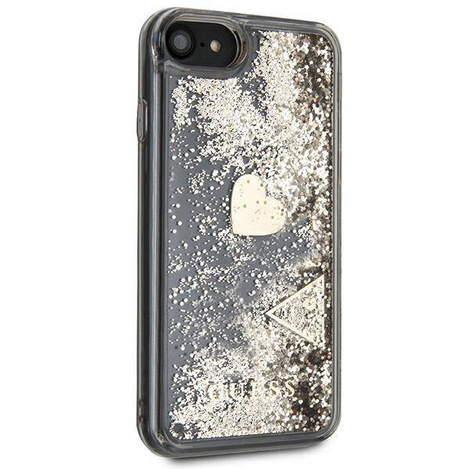 Original Handyhülle IPHONE SE 2022 / SE 2020 / 7 / 8 Guess Hardcase Glitter Charms (GUOHCI8GLHFLGO) gold
