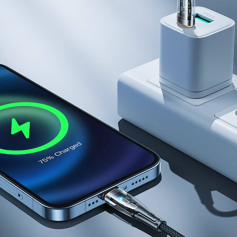 Joyroom Schnellladekabel mit Smart Switch USB-C - Lightning 20W 1,2m schwarz (S-CL020A3)