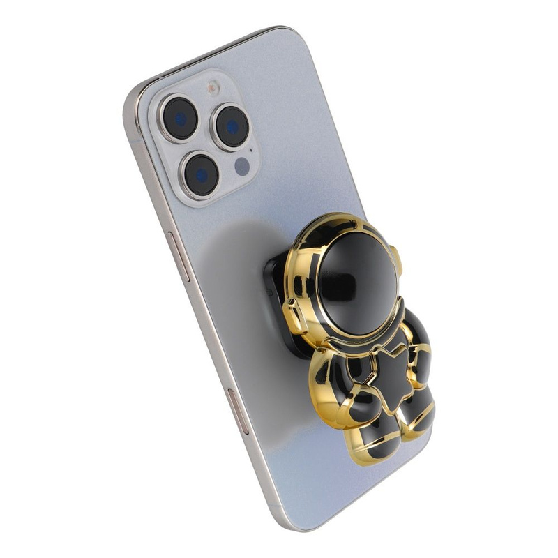 Stojak na telefon ASTRONAUTA - naklejany - czarny