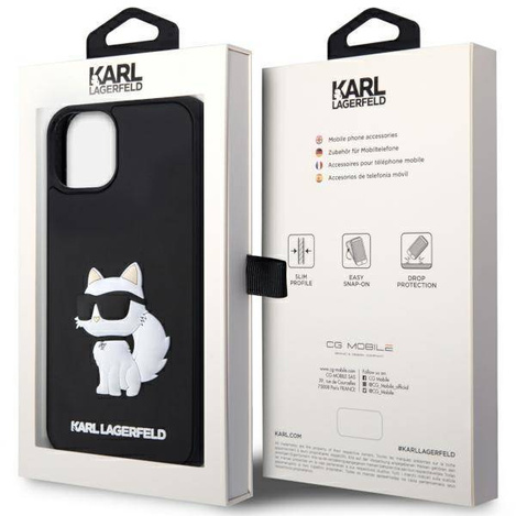 Karl Lagerfeld KLHCP14M3DRKHNK iPhone 14 Plus 6.7&quot; black/black hardcase Rubber Choupette 3D