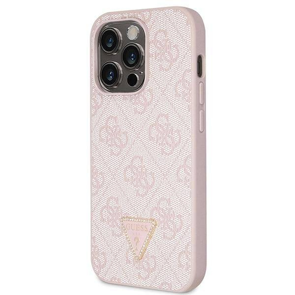 Original Case IPHONE 14 PRO Guess Hardcase Crossbody 4G Metal Logo (GUHCP14LP4TDSCPP) pink