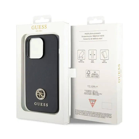 Oryginalne Etui IPHONE 13 PRO Guess 4G Strass Metal Logo (GUHCP13LPS4DGPK) czarne
